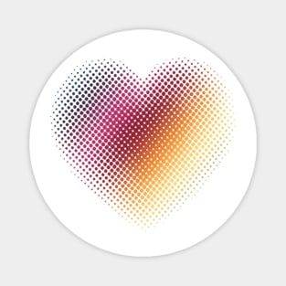 Linear Gradient on Halftone Heart (White/Clear) Magnet